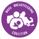 Mass Breastfeeding Coalition logo in a purple circle with outline of Massachusetts.